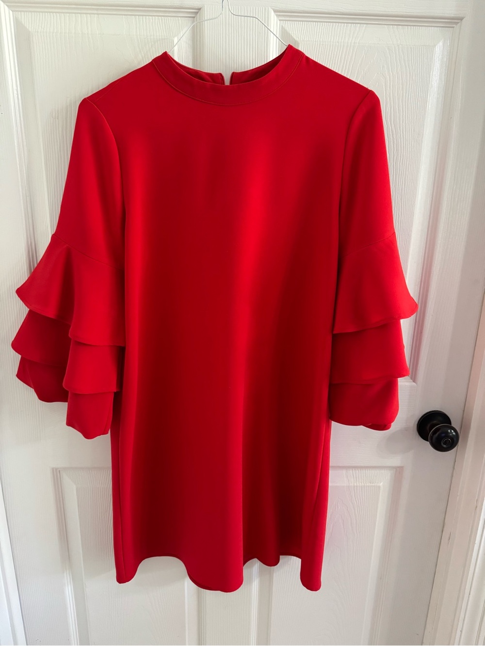 Catherine Malandrino Red ruffle sleeve dress